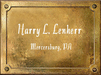 Harry Lenherr patent mouthpiece Mercersburg PA history