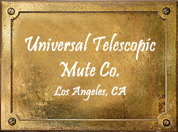 Universal Telescoping Mute Co Los Angeles Oakland California Guillermo William Romeo D'Alfonso mute for cornet trombone french horn baritone trumpet