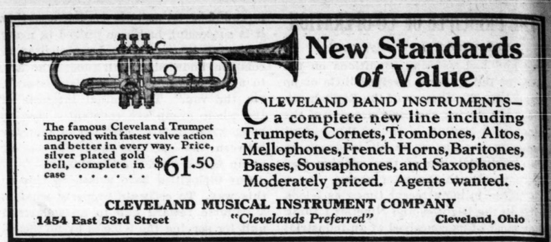 1928 Cleveland trumpet ad