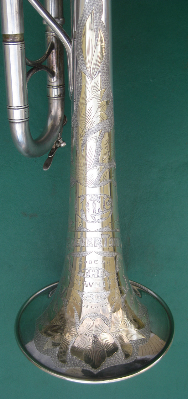 King Liberty Silvertone Trumpet Bell Detail