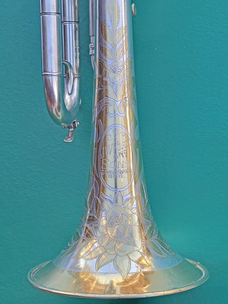 York Metropolitan Trumpet Bell Engraving