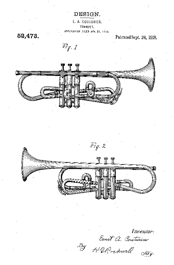 Couturier Gold Plated Trumpet 1919